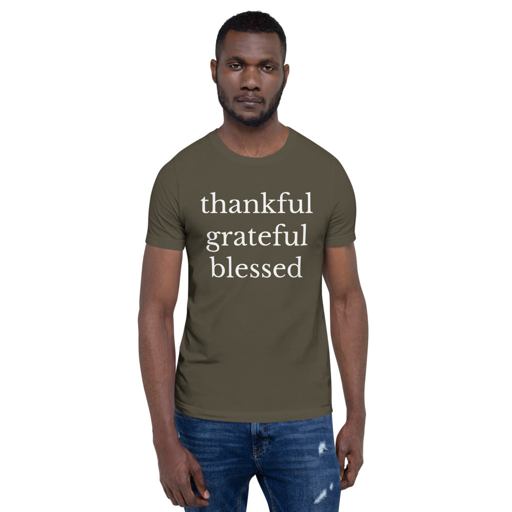 thankful blessed grateful Short-Sleeve Unisex T-Shirt