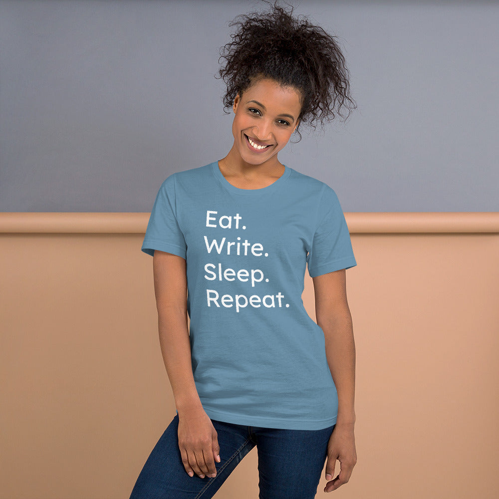 Eat write sleep repeat Short-Sleeve Unisex T-Shirt