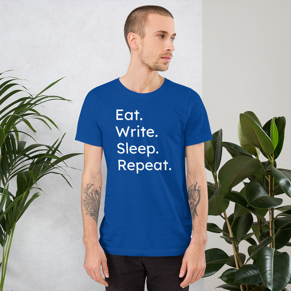 Eat write sleep repeat Short-Sleeve Unisex T-Shirt